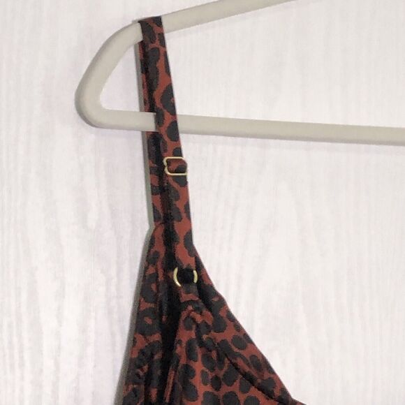 Ava Viv Cami Tank Womens 4X Black Satin Leopard Animal Print Top Adjustable New - Picture 10 of 13